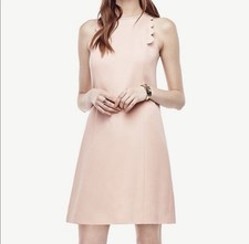 Ann Taylor Light Blush Scallop Halter Mini Dress Size 6
