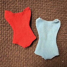 2 Vintage 1960's Red Light Blue Helenca Swimsuit For BARBIE