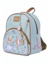 Winnie the Pooh Mini Backpack Sketch Floral Disney Bag with Detachable Charm