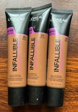 LOreal Infallible Total Cover Full Coverage Foundation 311 Creme Cafe Lot of 3
