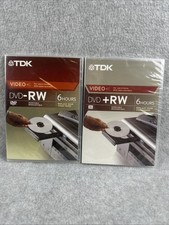 2 Brand New TDK DVD-RW 4.7 GB 4x Rewritable Discs 6 Hours Each - Sealed 