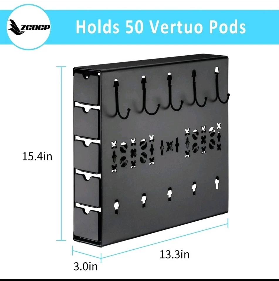 Soporte para cápsulas de café Nespresso Vertuo cajón organizador montado en la pared (izquierdo Foto 2 de 4