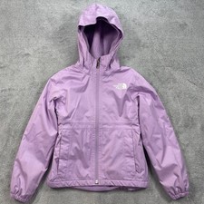 The North Face Jacket Girls 7/8 Purple DryVent Sherpa Lined Hooded Rain Coat S/P
