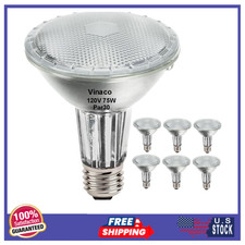 Vinaco PAR30 Long Neck 75W Halogen Flood Bulb 2800K Dimmable E26 6 Pack Warm