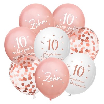 Luftballons 10 Jahre Geburtstag, 24 Stück Deko 10. Geburtstags Mädchen, 10 Al...