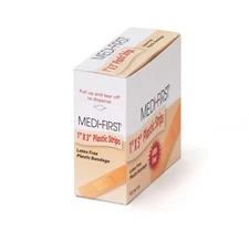 Medique Latex Free Plastic Adhesive Bandages 1X3 Inch 100 Count Box