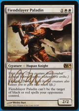 Fiendslayer Paladin Magic 2014 / M14 NM White Rare SIGNED CARD (504872) ABUGames