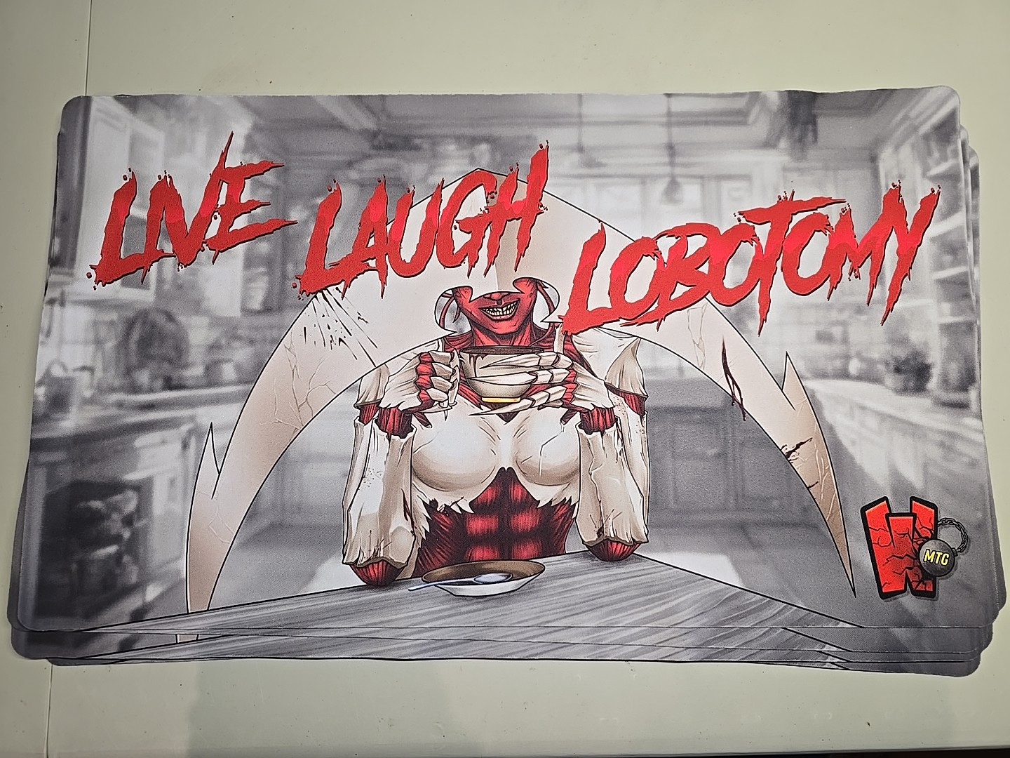 magic the gathering Meme Playmat ELESH NORN: LIVE LAUGH LOBOTOMY