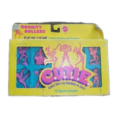 1986 C.U.T.I.E. Rockity Rollers All Girl Band Figures Dolls Mattel #3465 w/ Box