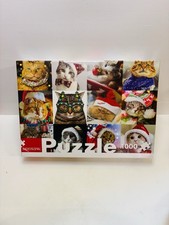 Seesaw Christmas Cats 1000 Piece Jigsaw Puzzle 18.9" x 28.8" New Sealed MINT