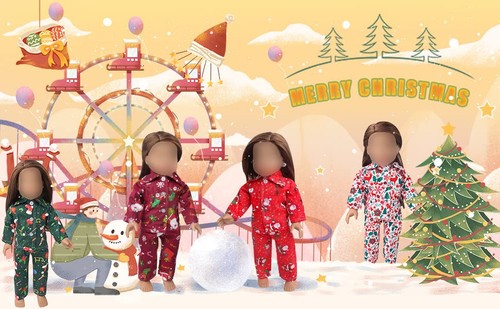 18Inch Doll Clothes for 18' Girl Dolls - Christmas Pajamas Set for 18 inch Do... - Picture 6 of 6