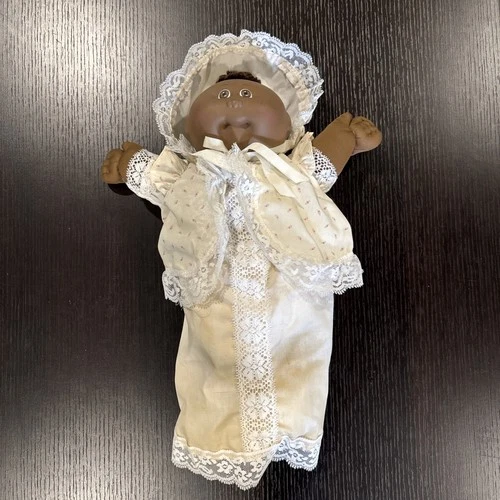 Vtg Cabbage Patch Kid Boy Doll African American Lace Sweater 1978 1982 Nice