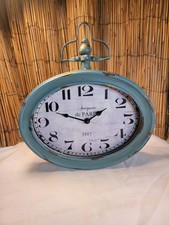 Antique Style Clock Turquoise Tone Artistic H...