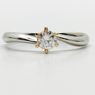 Jewelry Ring Natural Diamond 0.24ct Gold X Platinum 5451957