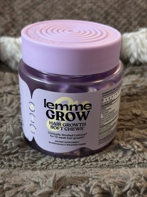 Lemme Grow Hair Growth Soft Chews w/ Lustriva  30 Count SEALED Exp 08/2027