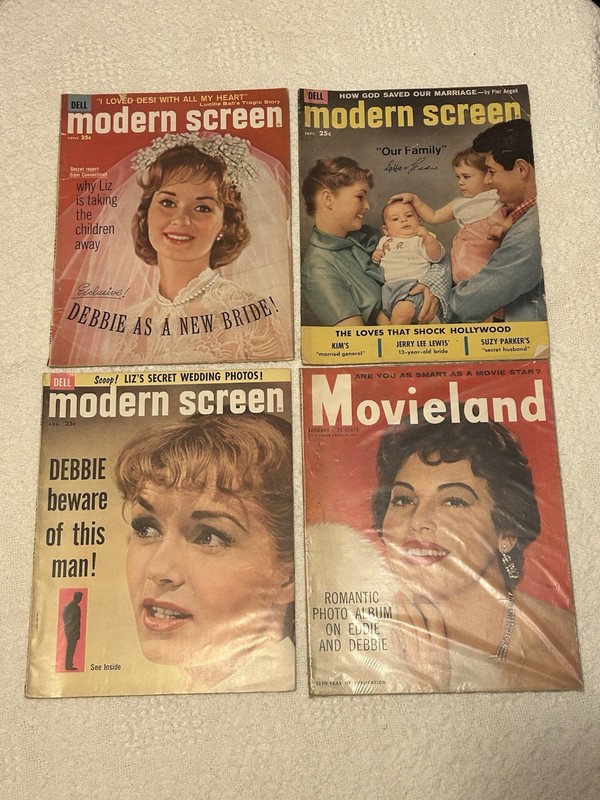 Modern Screen Magazine Liz Taylor & Debbie Reynolds Vintage LOT!