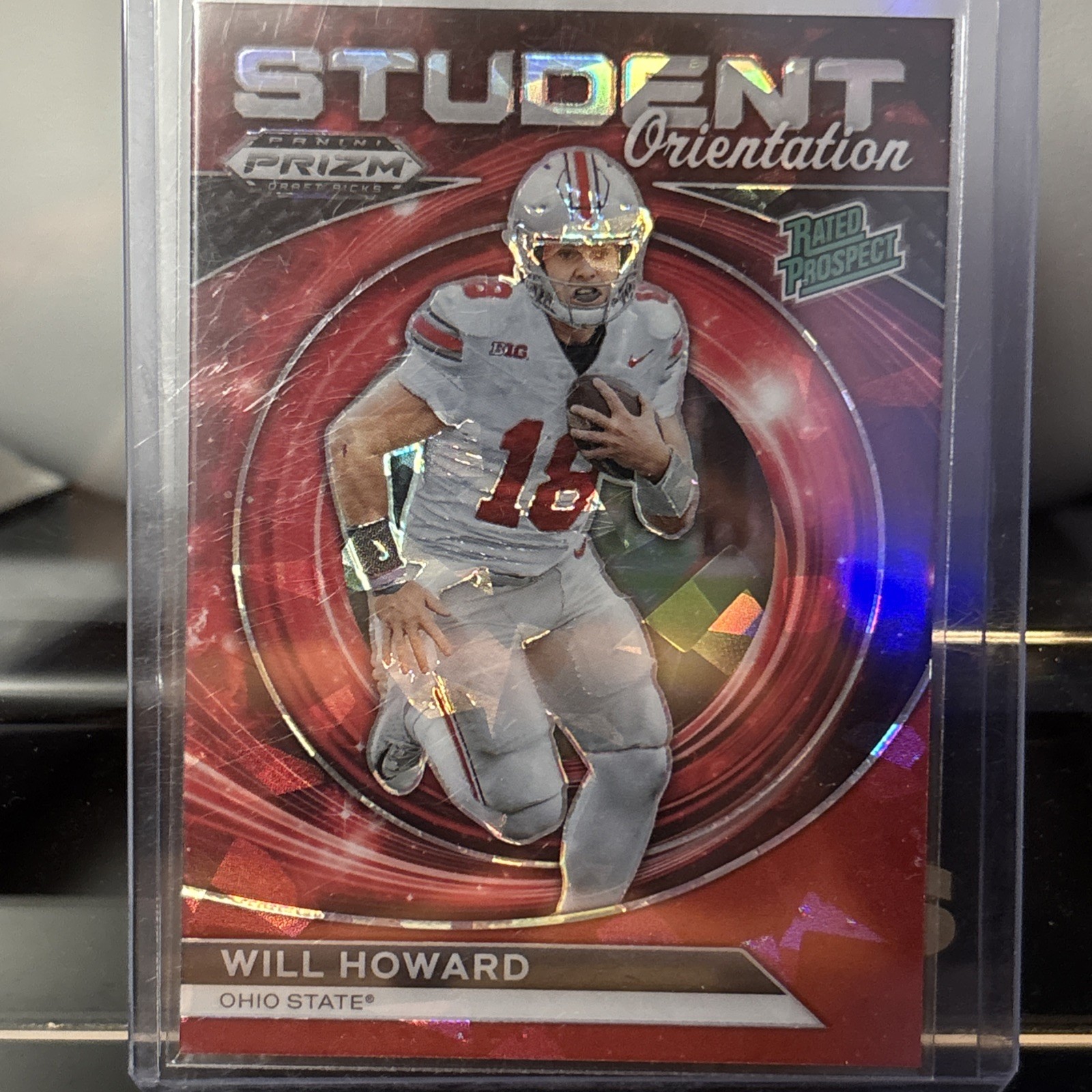 2024 Panini Prizm Draft Picks - Student Orientation Will Howard Red Ice Prizm