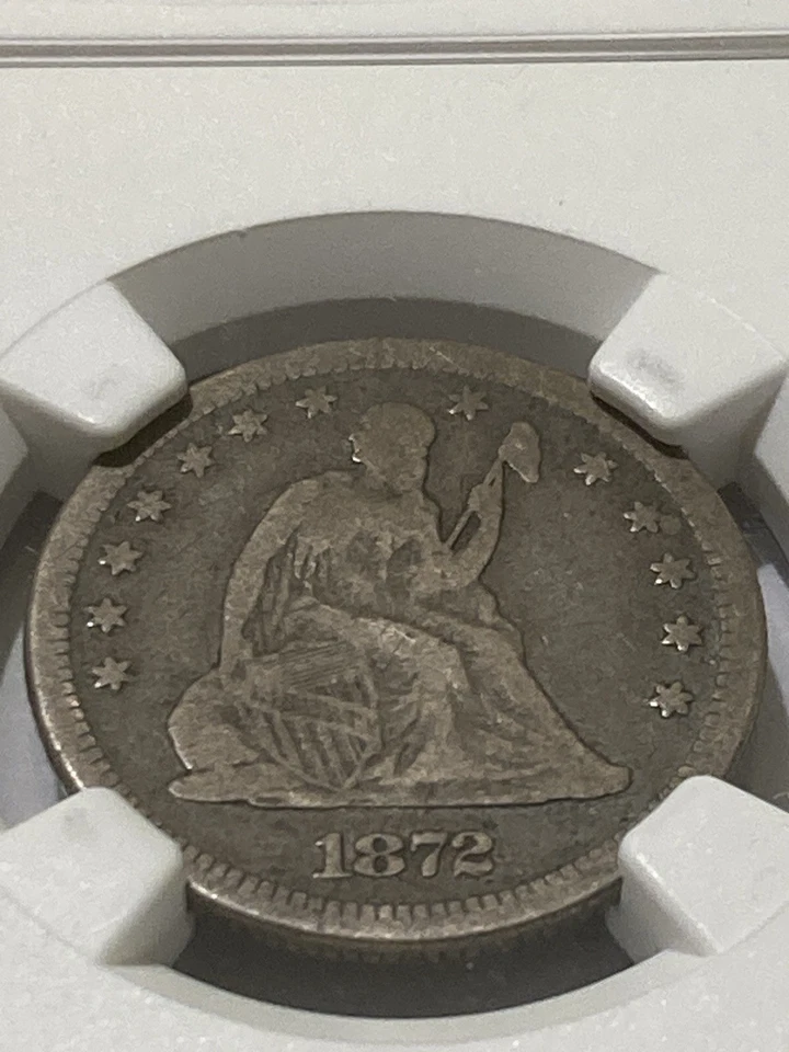 1872 Seated Liberty Quarter NGC VG10 Choice Original Surfaces  - Image 3 of 4