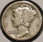 Silver Dime - Mercury - 1935-S (Obv rim ding) [33]