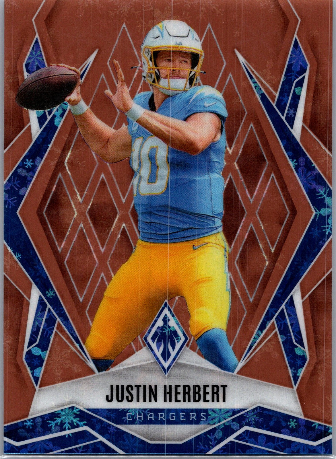 2025 Panini Phoenix #58 Justin Herbert Bronze Hyper Prizm #/50