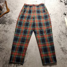 Vintage Pendleton Red Plaid Wool pleated pants slacks size 10 petite womens