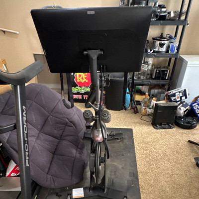 Peloton Upright Exercise Bike w/ Touchscreen Display, Black/Red