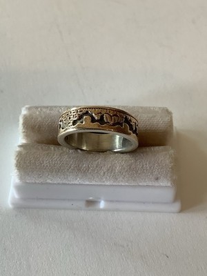 T C Case Co Hallmark Sterling Silver 14K Gold Native American Southwest Ring Sz6