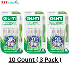 GUM Proxabrush Go-Betweens Tight Interdental Brushes, Plaque Removal 30 Total