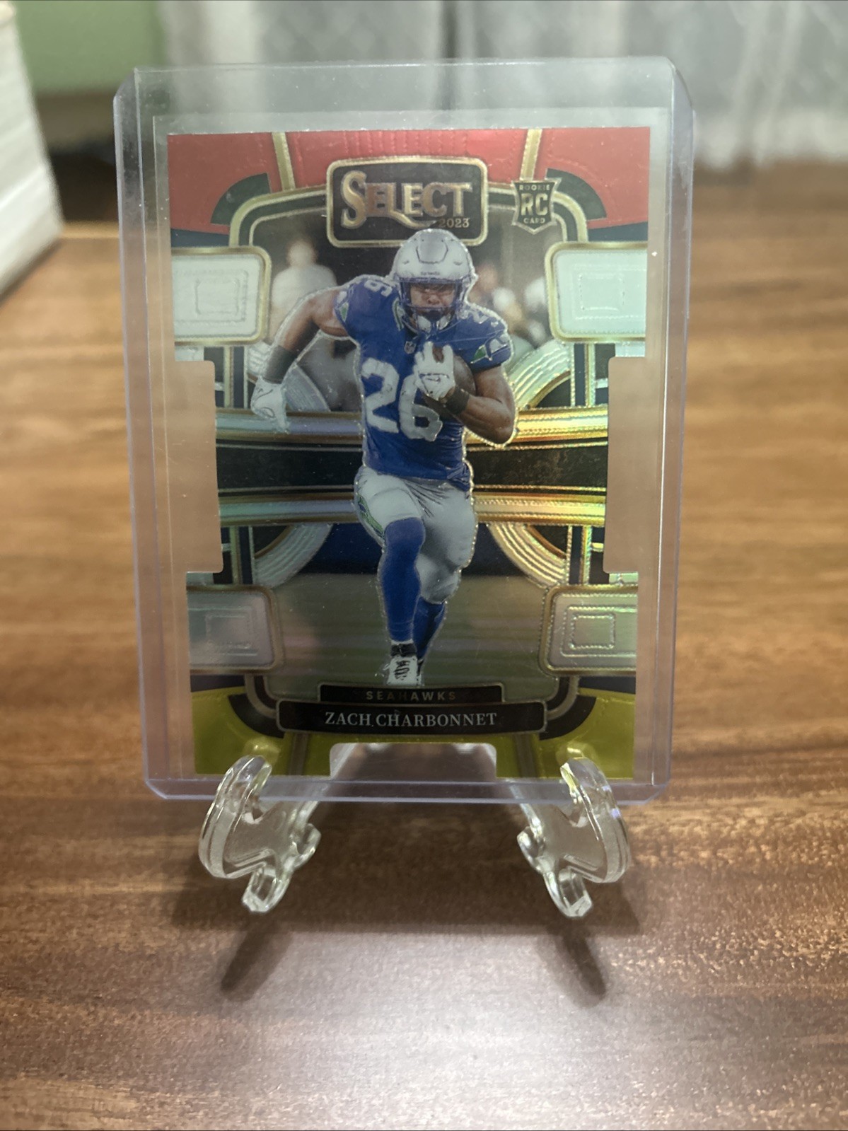 2023 Select - Concourse Zach Charbonnet #86 Red & Yellow Prizm Die-Cut (RC)