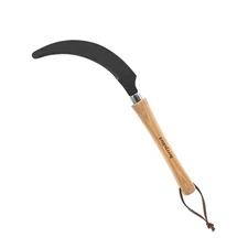 Grass Sickle with Sawtooth, Heavy Duty SK5 Carbon Steel Blade Sickle Knife Sc...