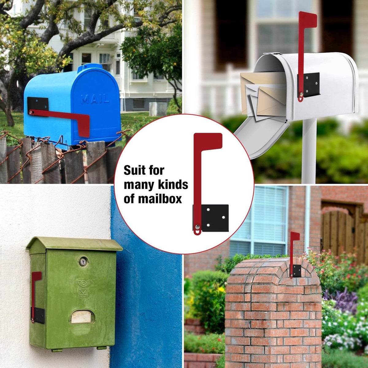 Professional Mailbox Flag Kit – Galvanized Steel Universal Outgoing Flag With Upgraded Sinking-Fixed Design, Rust Resistant & Easy Assembly