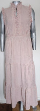 NWT MAXI STRIPED DRESS London Times Size 14W Tiered Mock Neck Ruffle Sleeveless