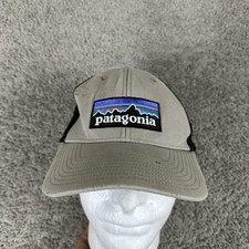 Patagonia Hat Cap Snap Back Gray Black Mesh Trucker P-6 Logo Classic Patch Mens