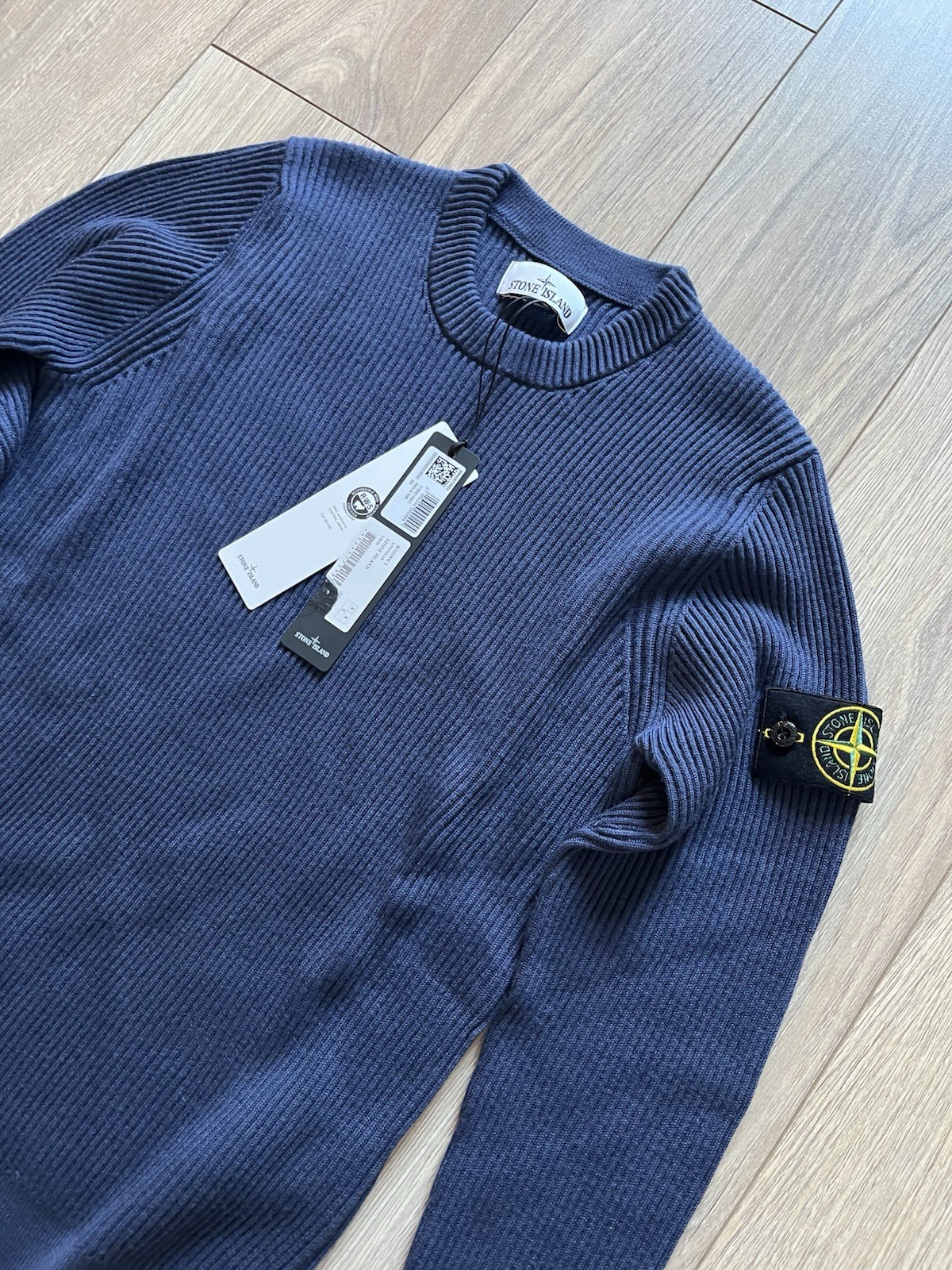 Stone Island Full Rib Wool Jumper - Mens UK Small - Blue £450 RRP BNWT image 2