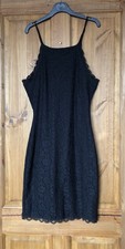 New Look black lace overlay bodycon dress 8