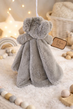 Grey Elephant Rattle Plush Lovey Security Blanket Soft Baby Comfort Toy K Luxe