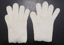 Vintage Off-White Gloves Crochet May D F Cotton Made in Italy