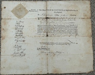 1777 Scarce Massachusetts War Council multi signed officers commission Maine