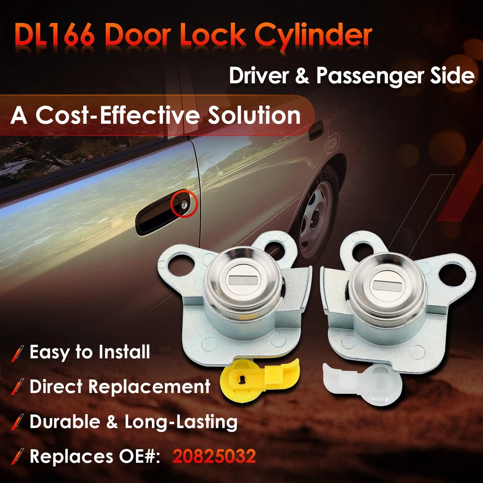 Door Lock Cylinder Switch w/ Keys Fit 1998-02 Chevy Prizm Toyota Corolla 1.8L L4 Foto 2 de 4