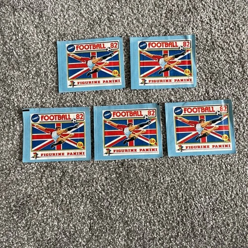 5 x Panini UK Football 82 1982 Unopened Sealed Sticker Packet Packs