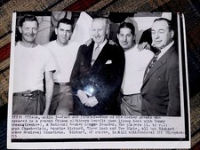 1955 NHL HOCKEY PHOTO TOMMY GORMAN MAURICE RICHARD TOE BLAKE ELMER LACH OTTAWA