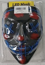 Halloween Mask Led Light Black Blue Adults HALW