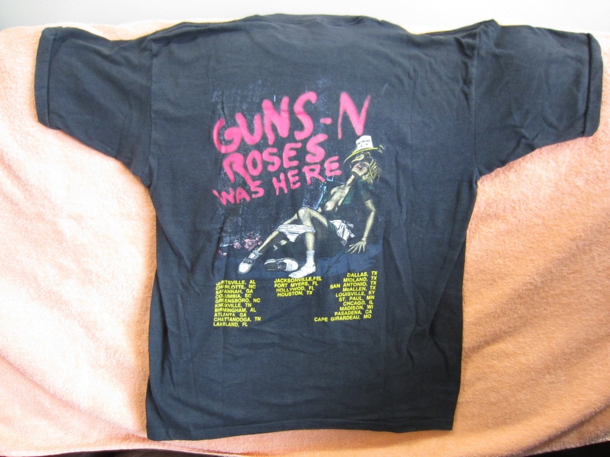 Vintage GUNS N ROSES 1987 Concert Shirt Rape Scene Appetite for