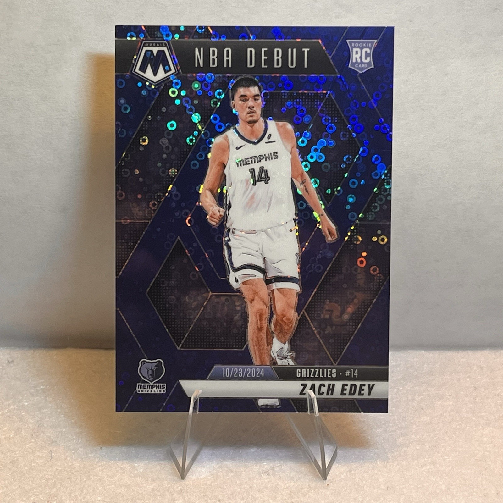 2024-25 Panini Mosaic NBA Debut Zach Edey #251 Blue Disco /85