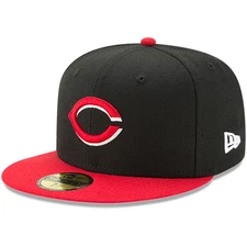 Cincinnati Reds New Era Authentic Collection 59FIFTY Fitted Hat-Black/Red