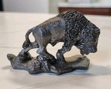American Buffalo / Bison Figurine - Vintage - Pewter - Handcrafted - Made In USA