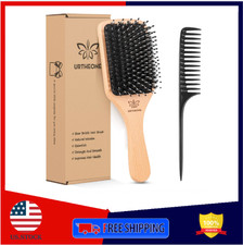 Hair Brush Boar Bristle Hairbrush for Thick Curly Thin Long Short Wet or Dry ...