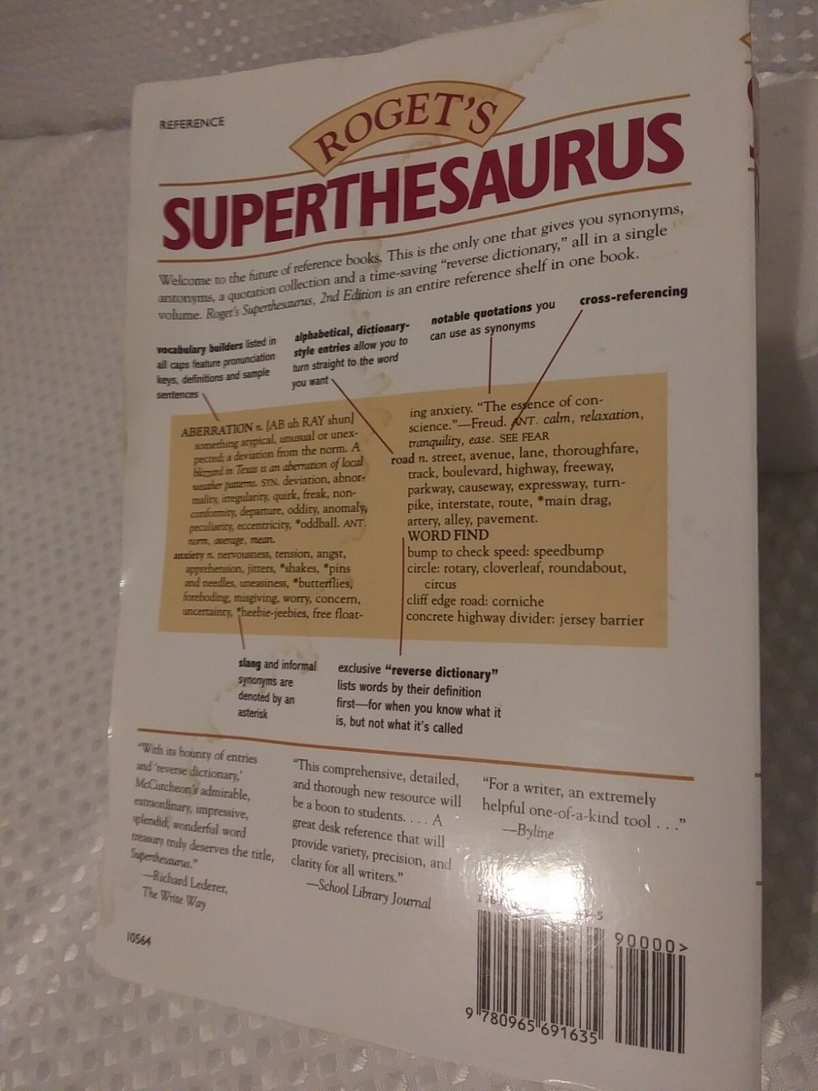 Roget's SUPER THESAURUS 2nd Edition Paperback 1998 9780965691635 | eBay