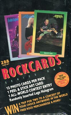 RockCards Series One Vintage Card Box 36 Packs Brockum 1991 Rock