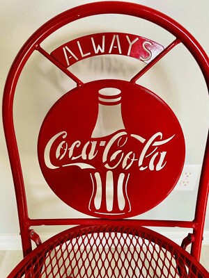 Vintage Metal Coca-Cola Chair Excellent Condition Folds Up Red Vintage Metal Coca-Cola Chair Excellent Condition Folds Up Red
